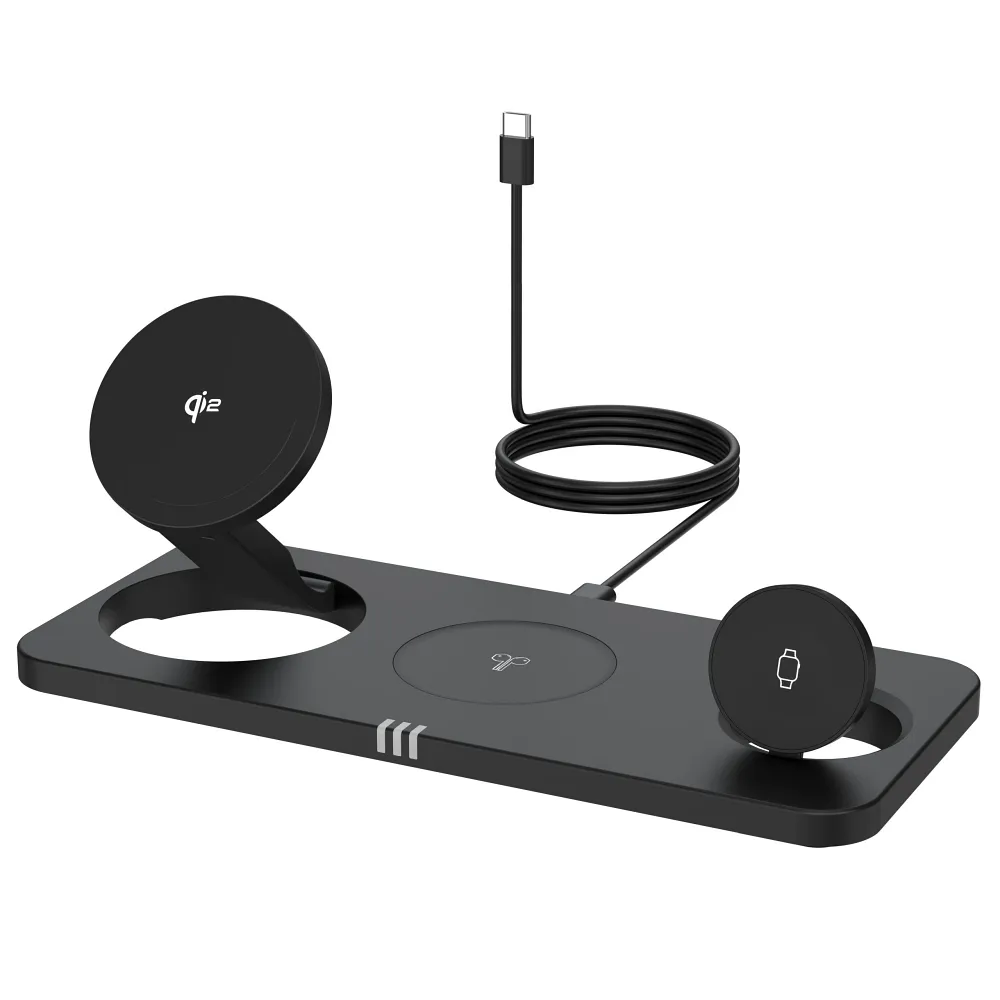 Ładowarka indukcyjna Forcell F-Energy 3w1 MagNetix USB-C Qi2 20,5 W zgodna z MagSafe – stacja do jednoczesnego ładowania iPhone, zegarka i słuchawek