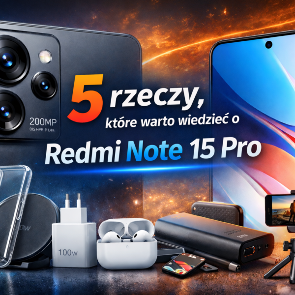 smartfon Redmi Note 15 Pro z ekranem AMOLED 120 Hz, aparatem 200 MP oraz akcesoriami ochronnymi i do ładowania