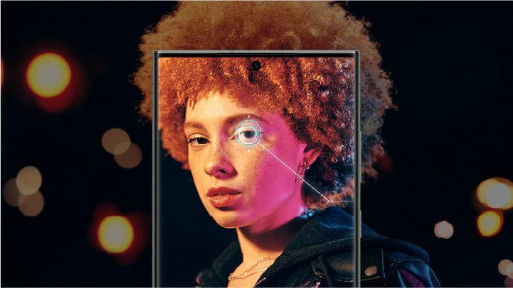 Grafika koncepcyjna przedstawiająca wykorzystanie sztucznej inteligencji w fotografii mobilnej w smartfonach Samsung Galaxy