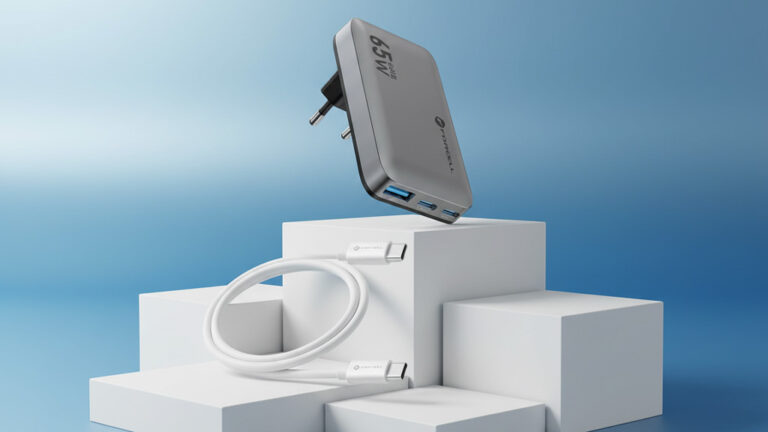 Szybka ładowarka sieciowa 65W z portami USB-C i USB-A oraz kabel USB-C