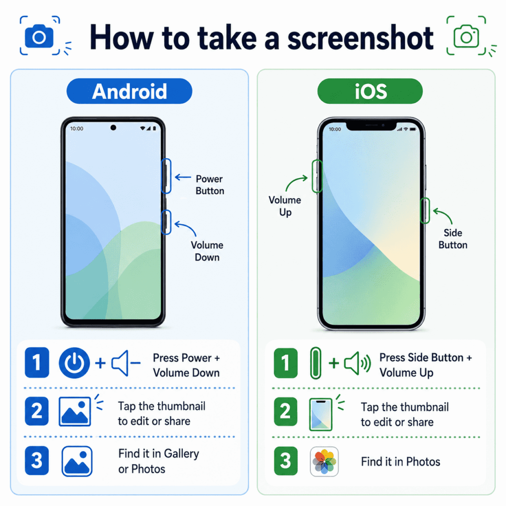How to take screenshots