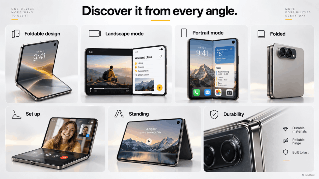 A foldable smartphone from every angle